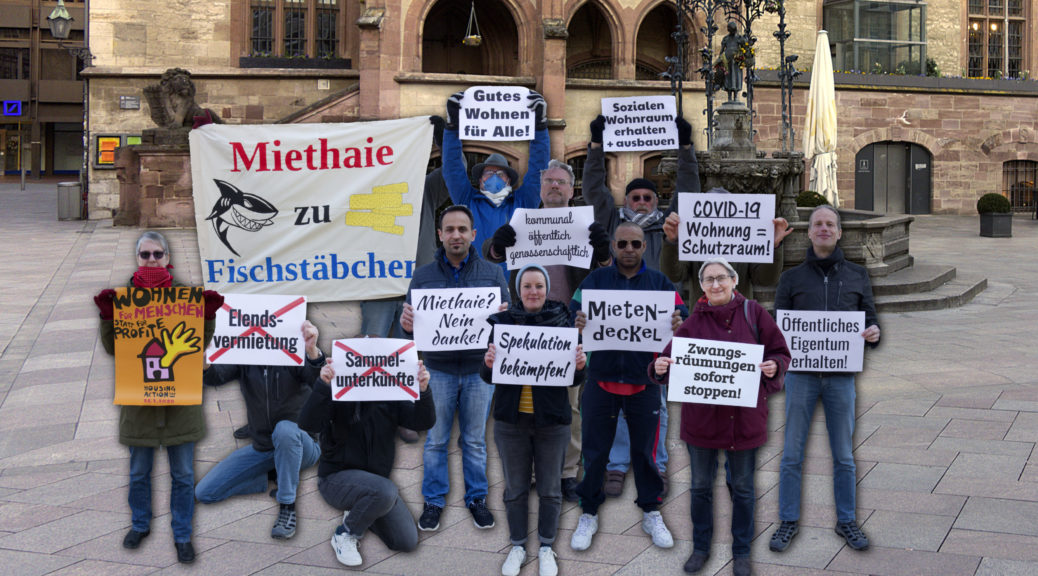 Fotomontage Protestgruppe zum Housing Action Day 2020 in Göttingen